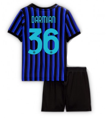 Inter Milan Matteo Darmian #36 Prima Maglia Bambino 2025-26 Manica Corta (+ Pantaloni corti)